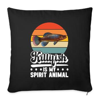 Killifish Quarium Fish - Sofa pillowcase 17,3'' x 17,3'' (45 x 45 cm) - black - Front