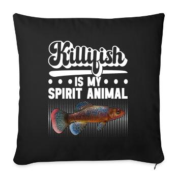 Killifish Quarium Fish - Sofa pillowcase 17,3'' x 17,3'' (45 x 45 cm) - black - Front