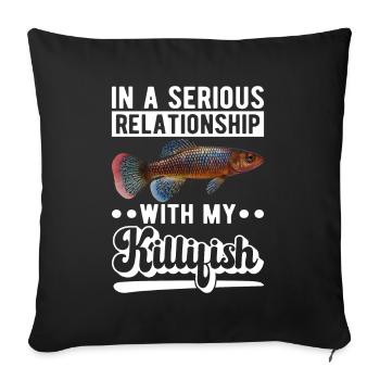 Killifish Quarium Fish - Sofa pillowcase 17,3'' x 17,3'' (45 x 45 cm) - black - Front