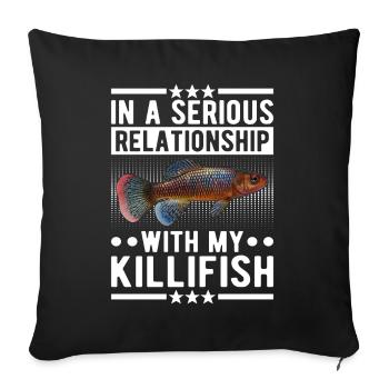 Killifish Quarium Fish - Sofa pillowcase 17,3'' x 17,3'' (45 x 45 cm) - black - Front