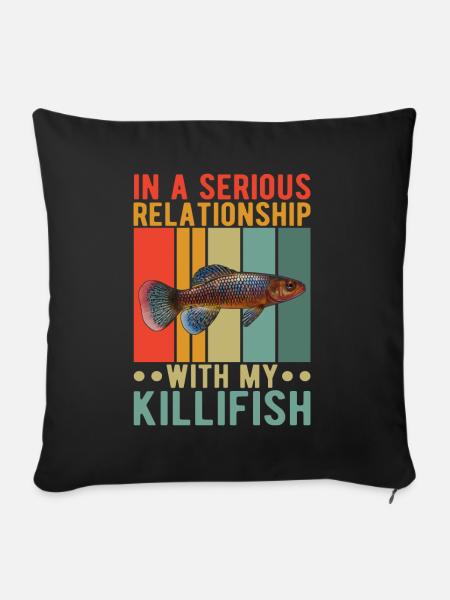 Killifisch Quarium Fische - Sofakissenbezug 45 x 45 cm - Schwarz