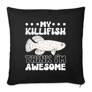 Killifish Quarium Fish - Sofa pillowcase 17,3'' x 17,3'' (45 x 45 cm) - black - Front