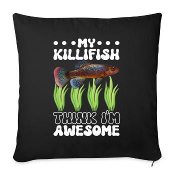 Killifish Quarium Fish - Sofa pillowcase 17,3'' x 17,3'' (45 x 45 cm) - black - Front