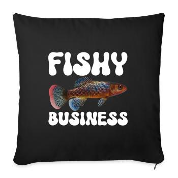 Killifish Quarium Fish - Sofa pillowcase 17,3'' x 17,3'' (45 x 45 cm) - black - Front