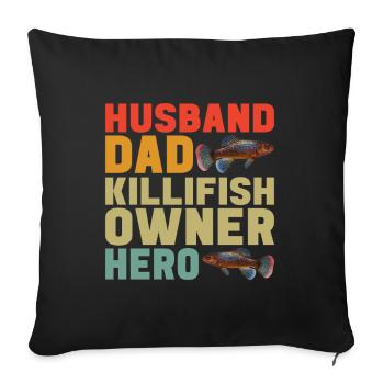 Killifish Quarium Fish - Sofa pillowcase 17,3'' x 17,3'' (45 x 45 cm) - black - Front