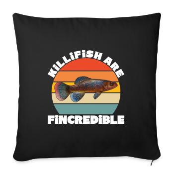 Killifish Quarium Fish - Sofa pillowcase 17,3'' x 17,3'' (45 x 45 cm) - black - Front