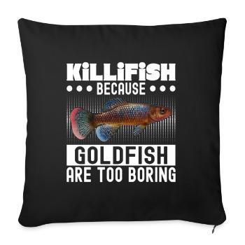 Killifish Quarium Fish - Sofa pillowcase 17,3'' x 17,3'' (45 x 45 cm) - black - Front