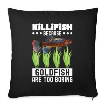 Killifish Quarium Fish - Sofa pillowcase 17,3'' x 17,3'' (45 x 45 cm) - black - Front