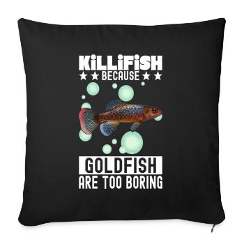 Killifish Quarium Fish - Sofa pillowcase 17,3'' x 17,3'' (45 x 45 cm) - black - Front