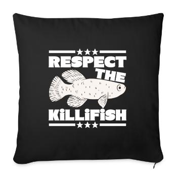 Killifish Quarium Fish - Sofa pillowcase 17,3'' x 17,3'' (45 x 45 cm) - black - Front