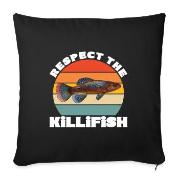 Killifish Quarium Fish - Sofa pillowcase 17,3'' x 17,3'' (45 x 45 cm) - black - Front