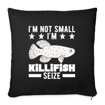 Killifish Quarium Fish - Sofa pillowcase 17,3'' x 17,3'' (45 x 45 cm) - black - Front