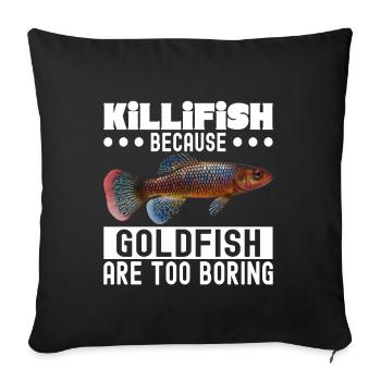 Killifish Quarium Fish - Sofa pillowcase 17,3'' x 17,3'' (45 x 45 cm) - black - Front