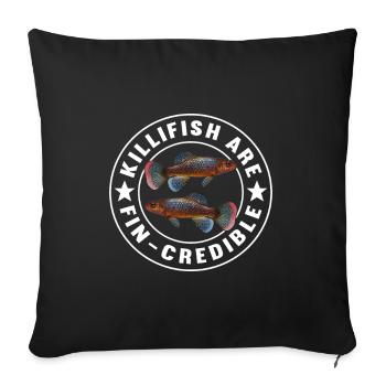 Killifish Quarium Fish - Sofa pillowcase 17,3'' x 17,3'' (45 x 45 cm) - black - Front