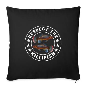 Killifish Quarium Fish - Sofa pillowcase 17,3'' x 17,3'' (45 x 45 cm) - black - Front