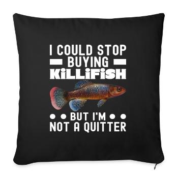 Killifish Quarium Fish - Sofa pillowcase 17,3'' x 17,3'' (45 x 45 cm) - black - Front