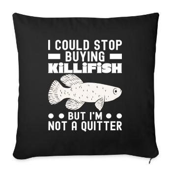 Killifish Quarium Fish - Sofa pillowcase 17,3'' x 17,3'' (45 x 45 cm) - black - Front