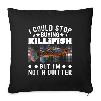 Killifish Quarium Fish - Sofa pillowcase 17,3'' x 17,3'' (45 x 45 cm) - black - Front