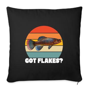 Killifish Quarium Fish - Sofa pillowcase 17,3'' x 17,3'' (45 x 45 cm) - black - Front