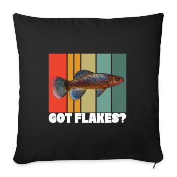 Killifish Quarium Fish - Sofa pillowcase 17,3'' x 17,3'' (45 x 45 cm) - black - Front