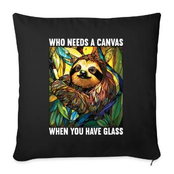 Vitrail artiste Vitrail Art - Housse de coussin décorative 45 x 45 cm - noir - Devant