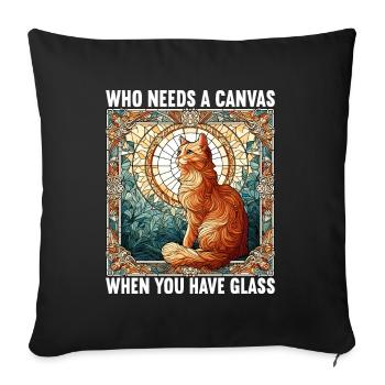 Vitrail artiste Vitrail Art - Housse de coussin décorative 45 x 45 cm - noir - Devant