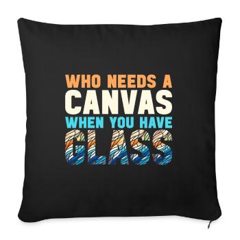 Vitrail artiste Vitrail Art - Housse de coussin décorative 45 x 45 cm - noir - Devant