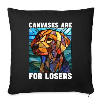 Vitrail artiste Vitrail Art - Housse de coussin décorative 45 x 45 cm - noir - Devant