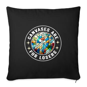 Vitrail artiste Vitrail Art - Housse de coussin décorative 45 x 45 cm - noir - Devant