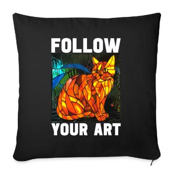 Vitrail artiste Vitrail Art - Housse de coussin décorative 45 x 45 cm - noir - Devant