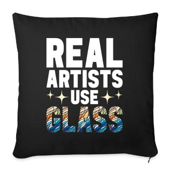 Vitrail artiste Vitrail Art - Housse de coussin décorative 45 x 45 cm - noir - Devant