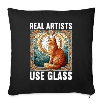 Vitrail artiste Vitrail Art - Housse de coussin décorative 45 x 45 cm - noir - Devant