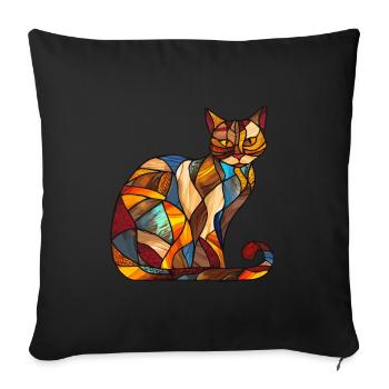 Vitrail artiste Vitrail Art - Housse de coussin décorative 45 x 45 cm - noir - Devant