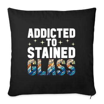Vitrail artiste Vitrail Art - Housse de coussin décorative 45 x 45 cm - noir - Devant