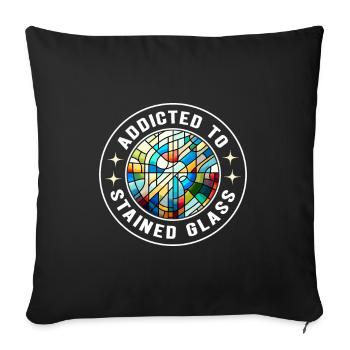 Vitrail artiste Vitrail Art - Housse de coussin décorative 45 x 45 cm - noir - Devant