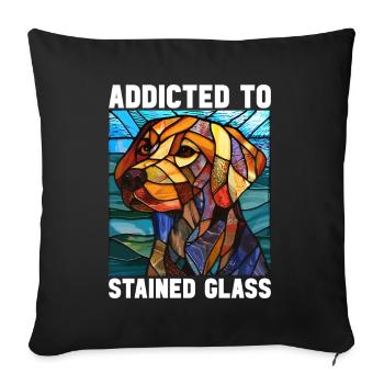 Vitrail artiste Vitrail Art - Housse de coussin décorative 45 x 45 cm - noir - Devant
