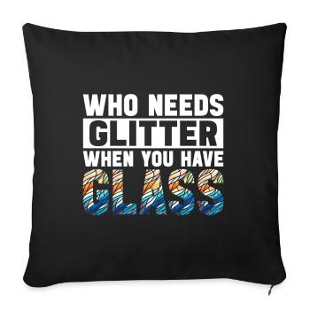 Vitrail artiste Vitrail Art - Housse de coussin décorative 45 x 45 cm - noir - Devant