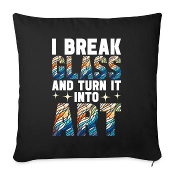 Vitrail artiste Vitrail Art - Housse de coussin décorative 45 x 45 cm - noir - Devant