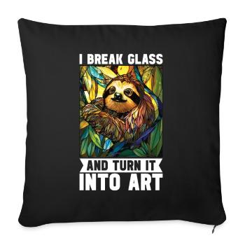 Vitrail artiste Vitrail Art - Housse de coussin décorative 45 x 45 cm - noir - Devant