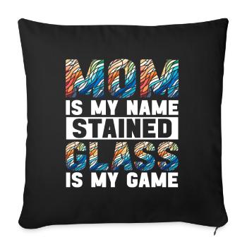 Vitrail artiste Vitrail Art - Housse de coussin décorative 45 x 45 cm - noir - Devant