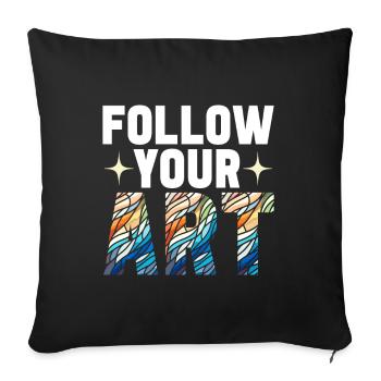 Vitrail artiste Vitrail Art - Housse de coussin décorative 45 x 45 cm - noir - Devant