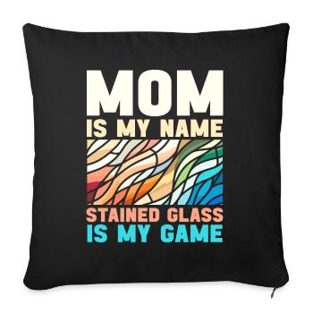 Vitrail artiste Vitrail Art - Housse de coussin décorative 45 x 45 cm - noir - Devant