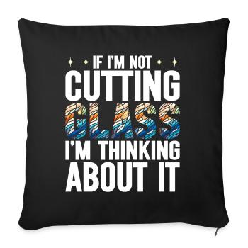 Vitrail artiste Vitrail Art - Housse de coussin décorative 45 x 45 cm - noir - Devant