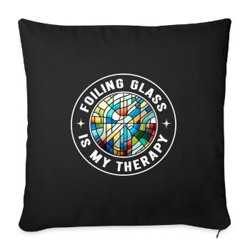 Vitrail artiste Vitrail Art - Housse de coussin décorative 45 x 45 cm - noir - Devant