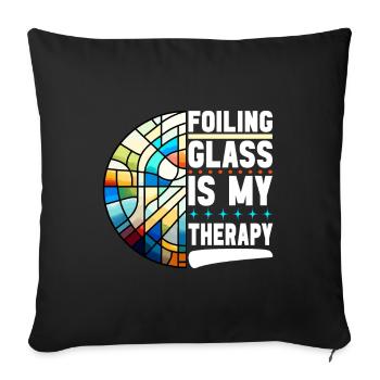 Vitrail artiste Vitrail Art - Housse de coussin décorative 45 x 45 cm - noir - Devant