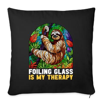 Stained Glass Artist Stained Glass Art - Sofa pillowcase 17,3'' x 17,3'' (45 x 45 cm) - black - Front