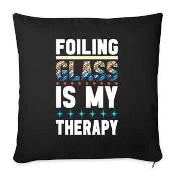 Vitrail artiste Vitrail Art - Housse de coussin décorative 45 x 45 cm - noir - Devant