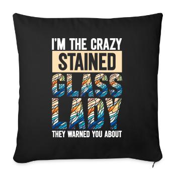 Vitrail artiste Vitrail Art - Housse de coussin décorative 45 x 45 cm - noir - Devant