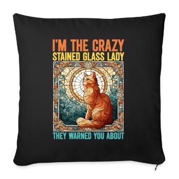 Vitrail artiste Vitrail Art - Housse de coussin décorative 45 x 45 cm - noir - Devant