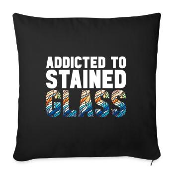 Vitrail artiste Vitrail Art - Housse de coussin décorative 45 x 45 cm - noir - Devant